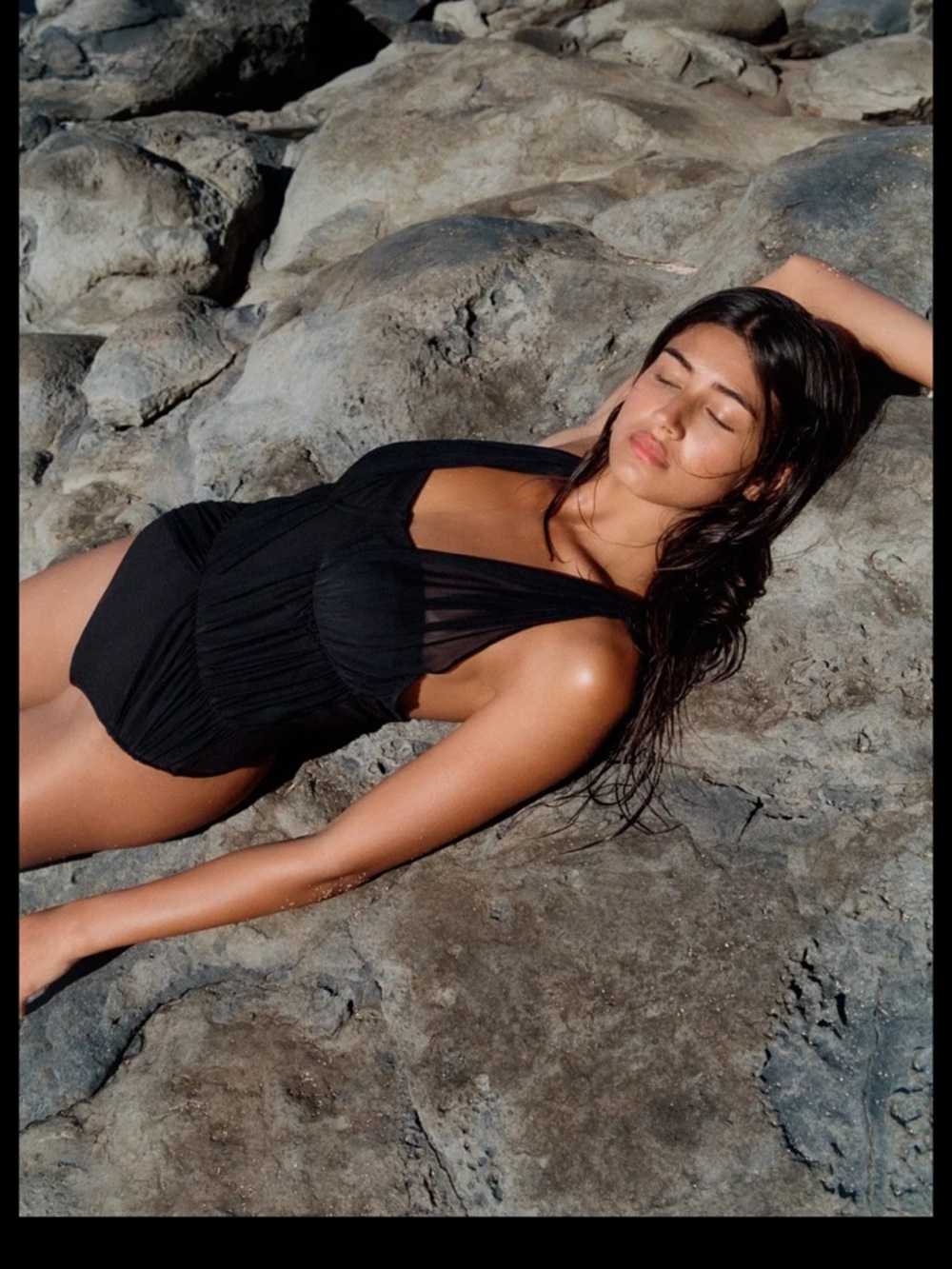 Zara Black One-Piece Swimsuit